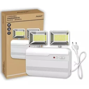 Luminária de emergência 2 faróis 12w 6000k 2200lm IP20 branca-Avant – 354071440