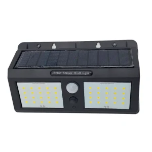 Arandela solar c/sensor 8w 3000k 300lm preto-Gaya – 9654