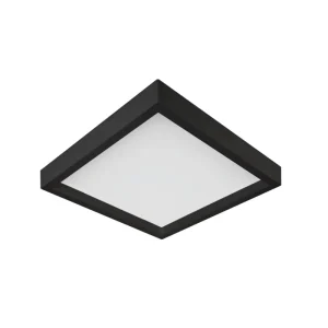 Plafon led sobrepor quadrado recuado kais 36w 3000k 2300lm preto abs-Nordecor – 4270