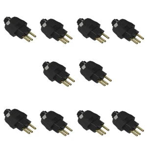 Plugue macho 2p+t 20a 180º preto-Weg (c/10) – 13302063