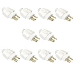 Plugue macho 2p+t 20a 180º branco-Weg (c/10) – 13302089
