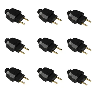 Plugue macho 2p 10a 180º preto-Weg Kit com 10 peças – 13301985