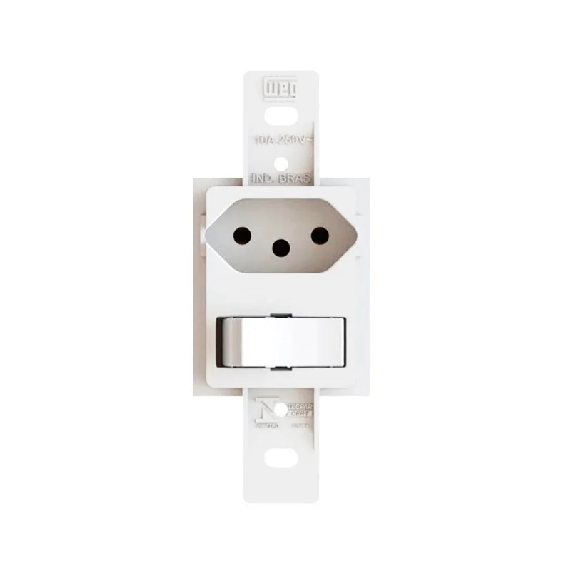 Interruptor Klin Simples e Tomada 10a horizontal branco-Weg – 13328729