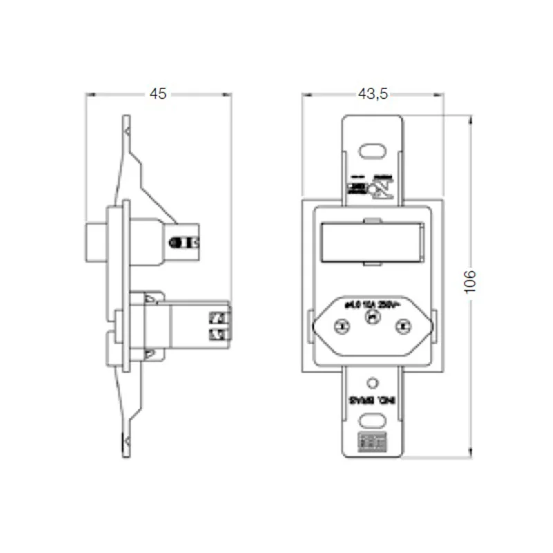 Interruptor Klin Simples e Tomada 10a horizontal branco-Weg – 13328729 - Image 3