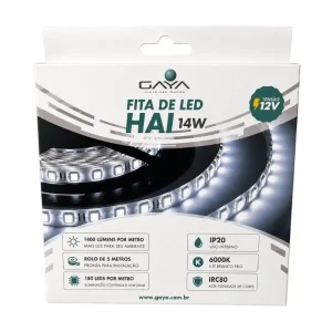 Fita LED HAI 5m 12v IP20 14w 6000k 180led/m 8mm-Gaya – 5620