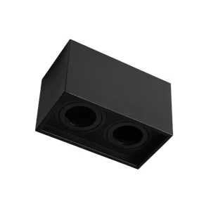 Spot sobrepor duplo box Loyo up recuado para PAR20 preto abs-Nordecor  – 6987