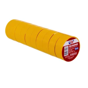 Fita isolante  5m x 13mm amarela-G20 (c/10) – FIS13051