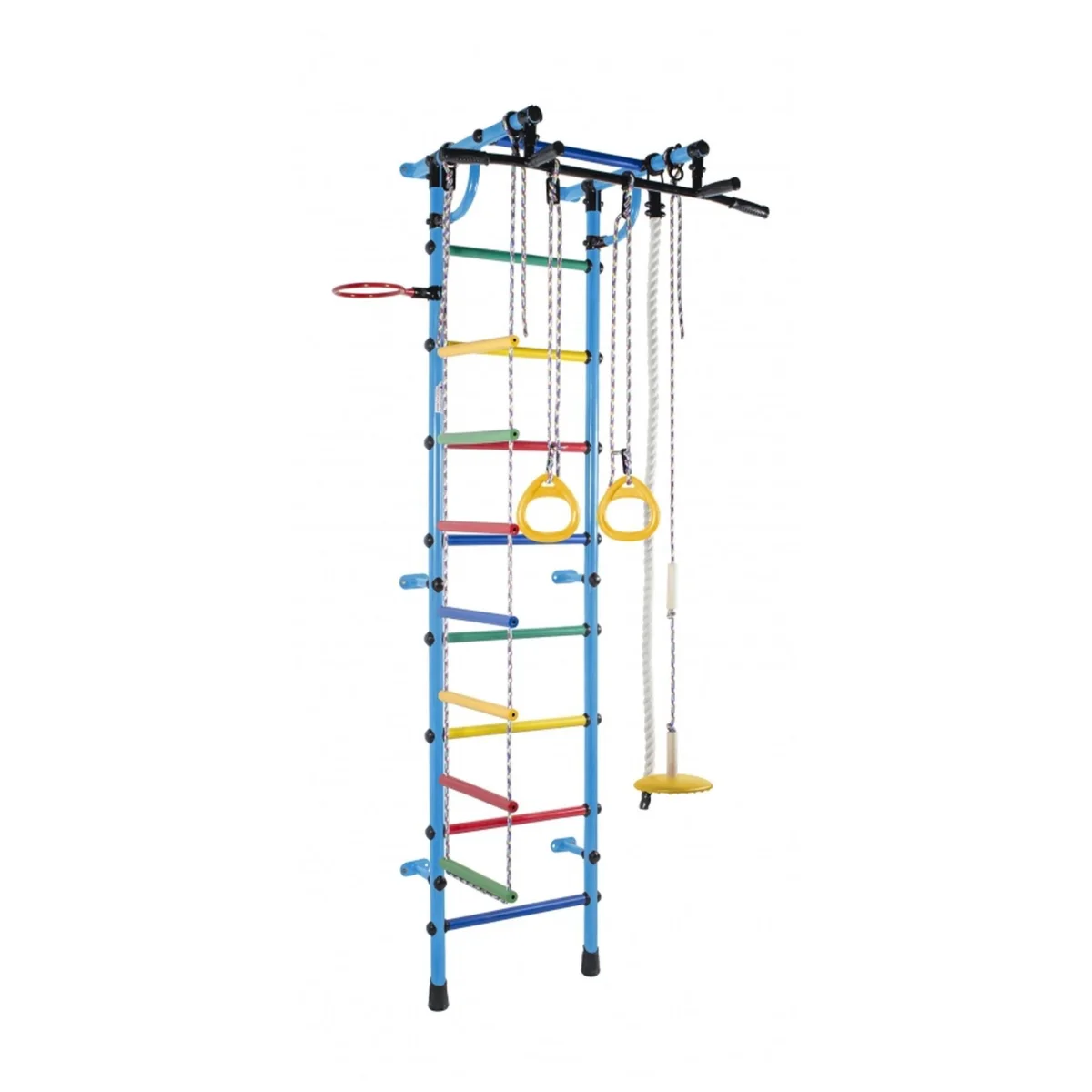 Ginásio de Parede Infantil com Encosto, Barra Pull-up, Argolas, Escada e Baloiço GAMMA 230*64*52 cm - Image 7