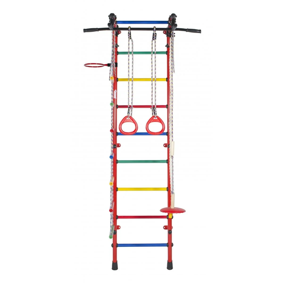 Ginásio de Parede Infantil com Encosto, Barra Pull-up, Argolas, Escada e Baloiço GAMMA 230*64*52 cm - Image 2