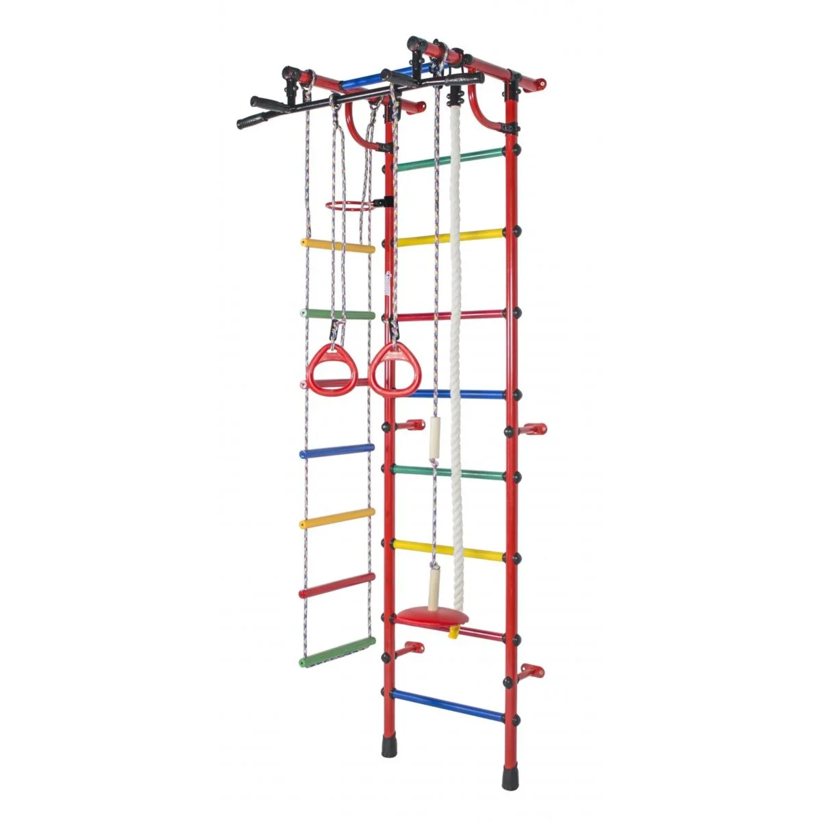 Ginásio de Parede Infantil com Encosto, Barra Pull-up, Argolas, Escada e Baloiço GAMMA 230*64*52 cm - Image 3