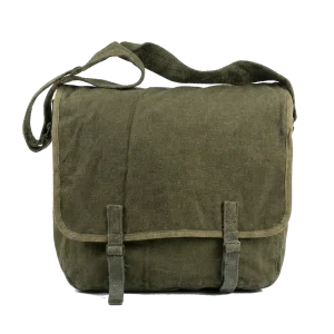 Bolsa / saco de ombro em lona verde - surplus original Exército francês anos 50