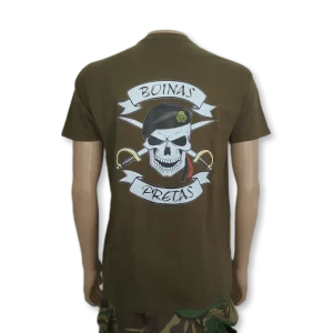 Tshirt Exercito estampada Caveira "Boina Pretas"